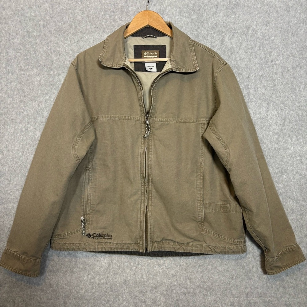 Vintage Columbia Sportswear Canvas Utility Work Jacket-Tan-Men Size Medium - Picture 2 of 9